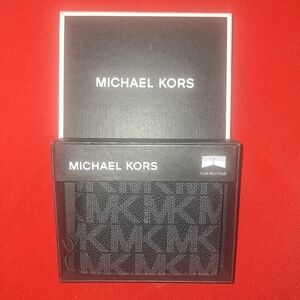 Michael Kors Men's 'Jet Set' Leather Slim Billfold / Wallet ~ Black ☆NWT☆ ($98)